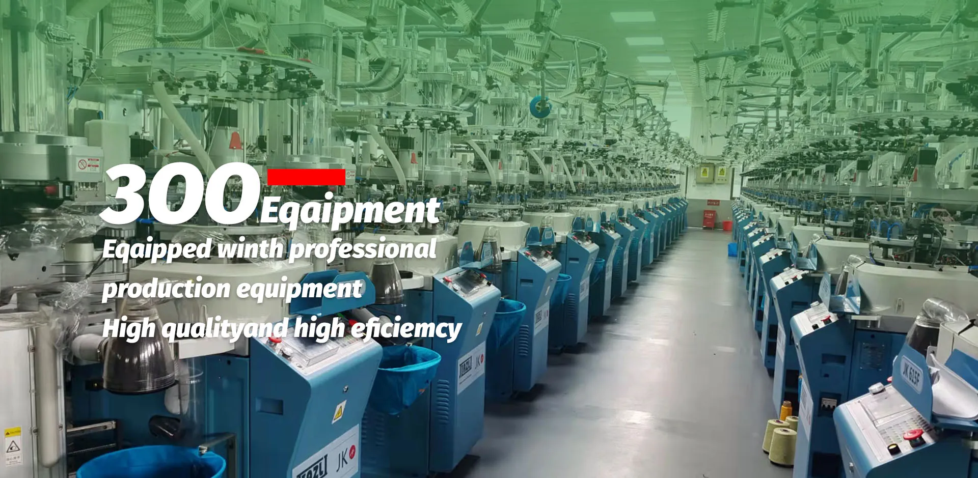 Rows of computerized sock production equipment